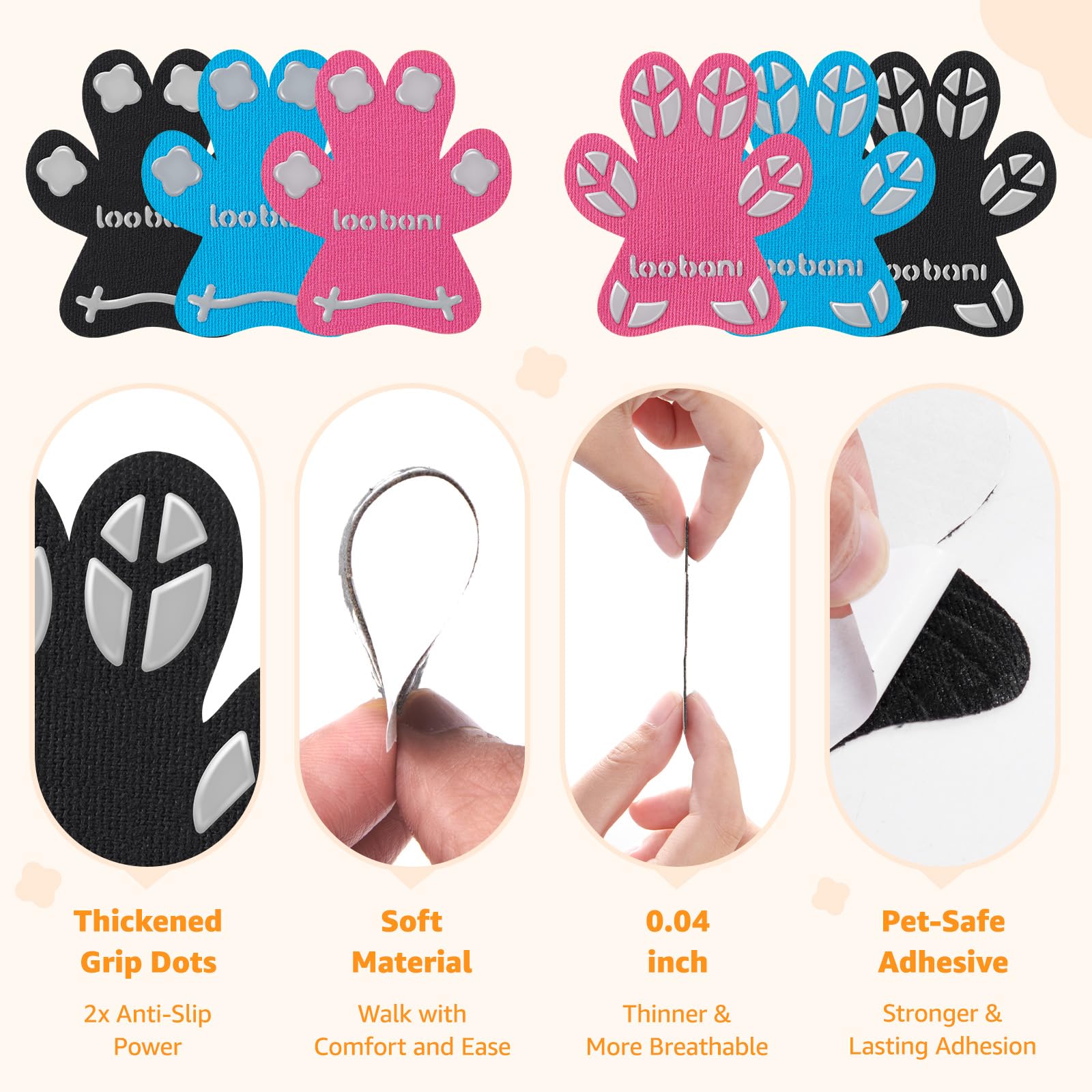 Dog Toe Grips For Senior Dogs - Dog Paw Protector Pads For Dogs Traction On Hardwood Floors, Paw Covers With Stronger Adhesive F